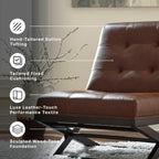 Signature Design by Ashley Sidewinder Mid-Century Modern Faux Leather Accent Chair, Brown