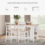 Signature Design by Ashley Gesthaven Counter Height Bar Stool, Set of 2, 24.25" Stools with Ladder Back, Solid Wood Frame, Contoured Mango Wood Veneer Seat, Kitchen Island Dining, Natural and White