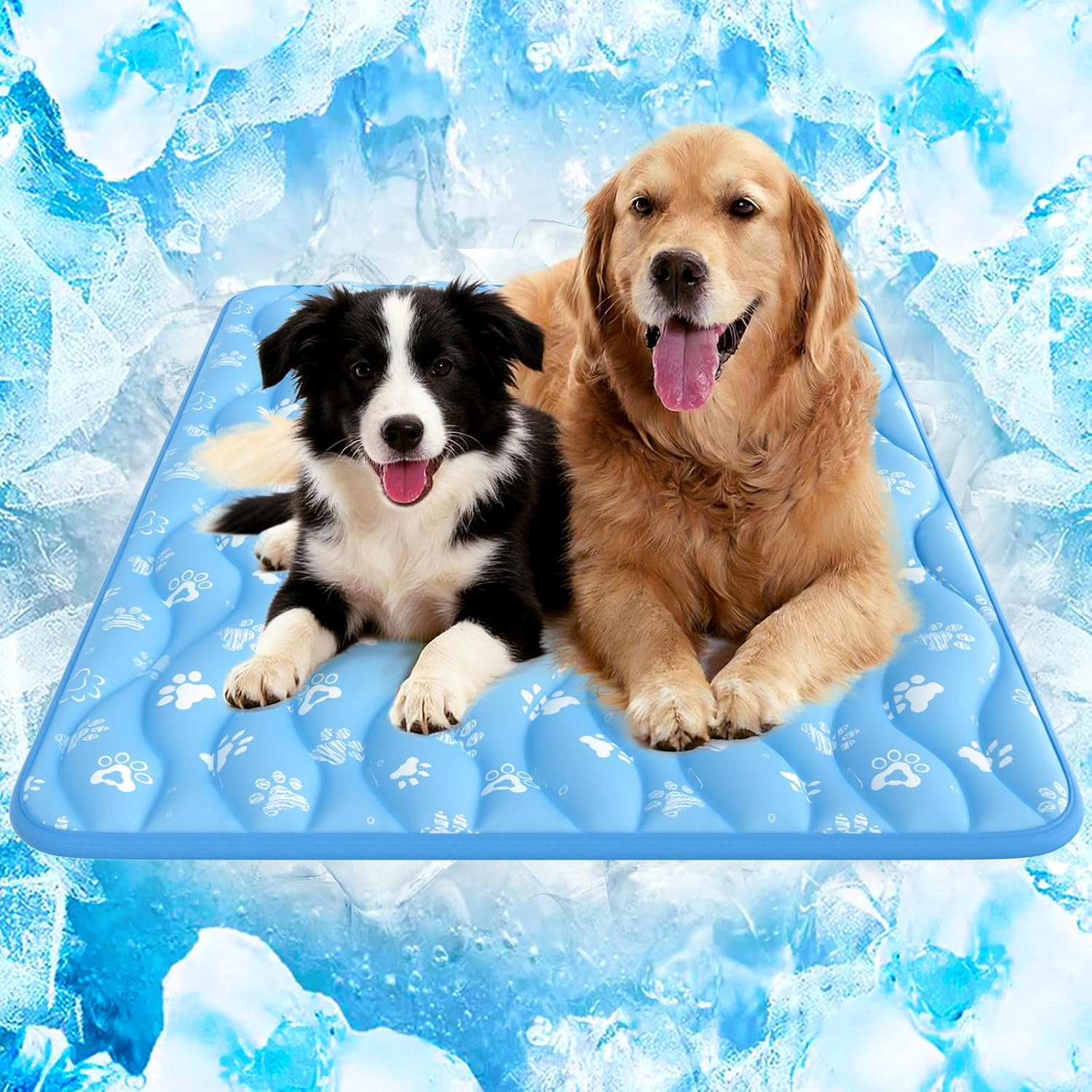 Rywell Super-Absorbent Cooling Mat for Dogs 44"x32" Arc-Chill 3.0 & Color-Changing Dog Cooling Mat, Stay Cool & Dry, Washable, Non-Slip Pet Bed Mat for Floors, Sofas, Kennels