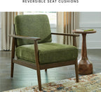 Signature Design by Ashley Bixler Mid-Century Modern Upholstered Showood Accent Chair, Green