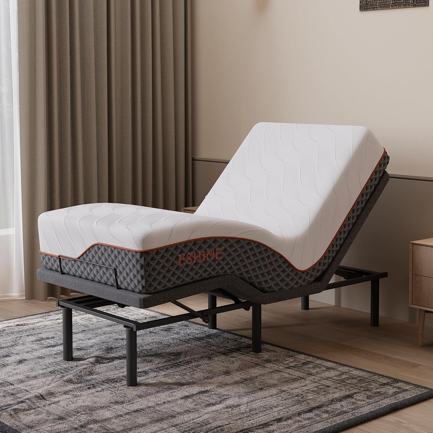 Split King Adjustable Bed Frame with Mattress - 14” Luxury Hybrid Mattress, Smart APP Contorl, Massage, Zero Gravity, Anti-Snore, 5 Minutes Installation, Head and Foot Incline, Medium Soft, Split King