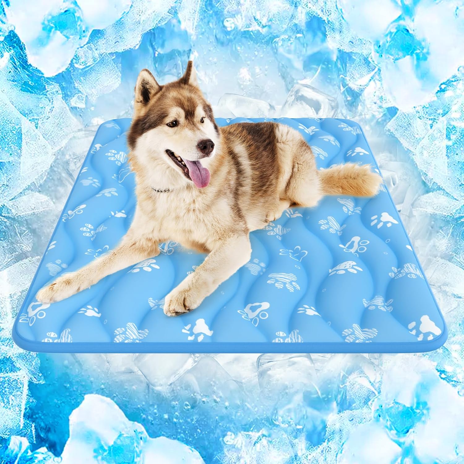 Rywell Super-Absorbent Cooling Mat for Dogs 44"x32" Arc-Chill 3.0 & Color-Changing Dog Cooling Mat, Stay Cool & Dry, Washable, Non-Slip Pet Bed Mat for Floors, Sofas, Kennels