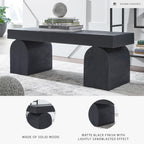 Signature Design by Ashley Holgrove Contemporary Accent Bench with Oversized Legs and for Living-Room, Home-Office or Entryway Use, Black