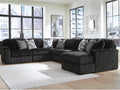 Signature Design by Ashley Midnight-Madness 6-Piece Sectional Sofa with Chaise, Jumbo Corduroy U-Shaped Couch, Oversized Deep Seating for Living Rooms