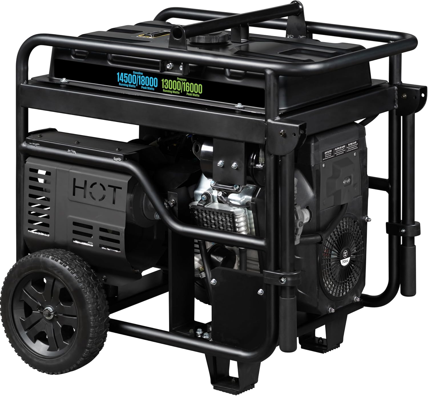 Westinghouse 18000 Peak Watt Dual Fuel Home Backup Portable Generator, Remote Electric Start, Transfer Switch Ready, Gas & Propane Powered, CO Sensor