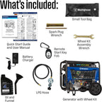 Westinghouse 12500 Peak Watt Tri-Fuel Home Backup Portable Generator, Remote Electric Start, Transfer Switch Ready, Gas, Propane, and Natural Gas Powered