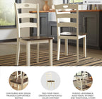 Signature Design by Ashley Woodanville 18" Cottage Ladderback Dining Chair, 2 Count, Cream & Brown