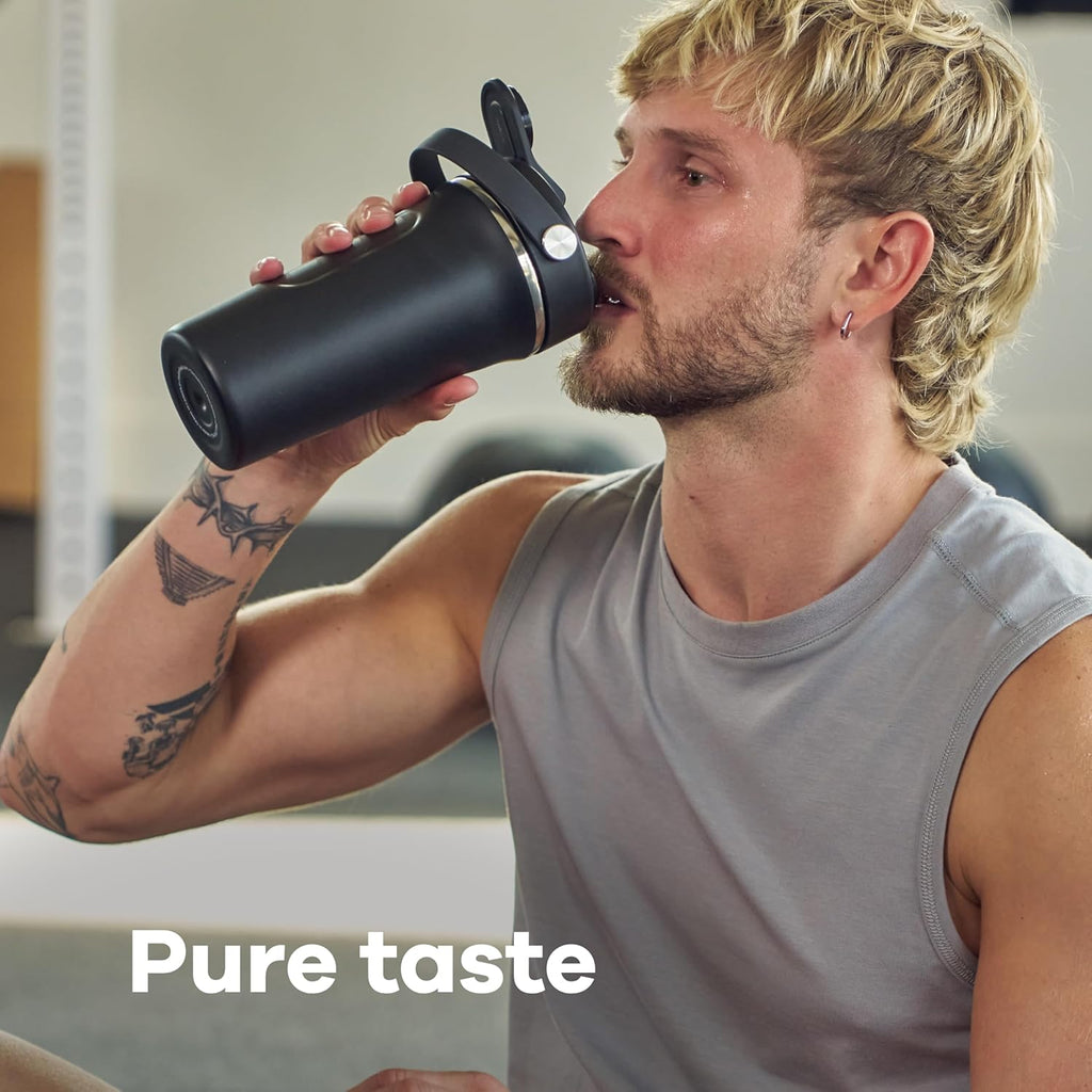 Hydro Flask Shaker Bottle – Insulated Stainless Steel Gym Bottle for Pre Workout & Protein 24 Oz Trillium Pink