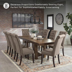 Signature Design by Ashley Moriville Rectangular Dining Extension Table, 2 Extension Leaves, Seats 8, 36" W x 86" D x 30.13" H, Wood & Acacia Veneer, Brown