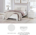 Signature Design by Ashley Hallityn Casual Full Panel Platform Bed, Foundation or Box Spring Not Needed, White