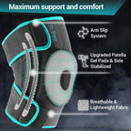 DR. BRACE ELITE Knee Brace with Side Stabilizers & Patella Gel Pads for Maximum Knee Pain Support and fast recovery for men and women-Please Check How To Size Video (Earth, Large)