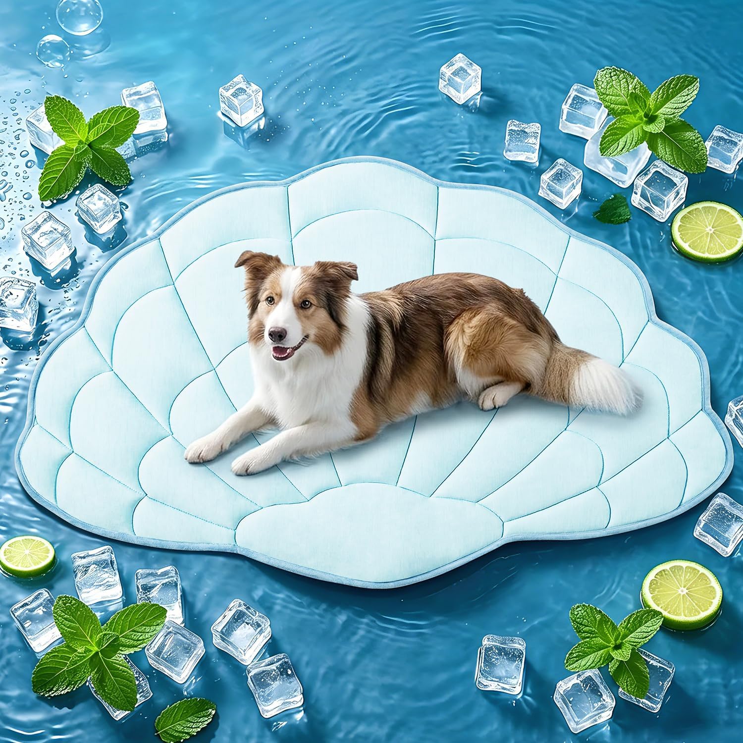 BG-BABYGO Dog Cooling Mat, 48" x 28" Reversible Self Cooling Mat for Large Dogs, Washable Arc-Chill Cooling Pad for Pets 2.0 Summer Pet Cooling Pad for Crate Kennel Sofa Floor Outdoor Portable Green