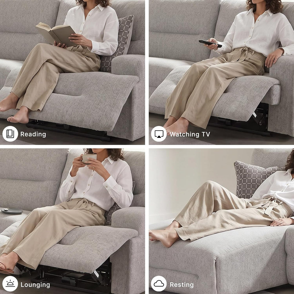 Signature Design by Ashley Acklen Place 3-Piece Power Reclining Sectional, Zero Gravity Recline and Adjustable Headrests, Next-Gen Nuvella Performance Fabric for Living Room Relaxation, Pewter Gray