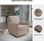 Signature Design by Ashley Freybourne Next-Gen Nuvella Casual Stain Resistant Swivel Accent Chair with Reversible Cushions, Light Brown