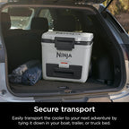 Ninja | Cooler | FrostVault 30QT Cooler with Wheels | Insulated with Temp Dry Storage Drawer | Keeps Ice Cold for Days | for the Beach, Camping, Picnics & More | Cloud White | FB230WH