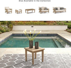 Signature Design by Ashley Gerianne Outdoor Square End Table with Slatting Styling and 5-Step Finishing Process, Eucalyptus Wood Frame, 22" High, Grayish Brown