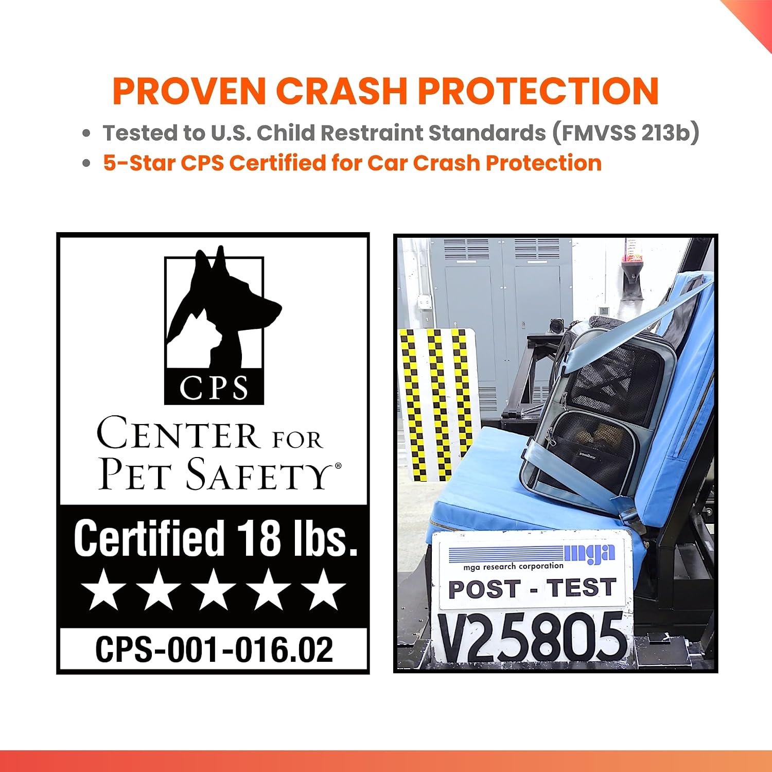 Crash-Tested Expandable Cat Backpack Carrier & Small Dog Car Seat | CPS Certified for Crash Protection & Safe Pet Travel.
