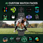 Luxury Smart Watch with Bluetooth Calls, Heart Rate/SpO2/Blood Pressure/Sleep Monitor, 1.19-inch AMOLED Display, 107 Sports Fitness Tracker, Round Business Watch Compatible Android and iOS, 44mm Black