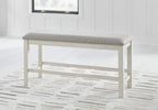 Signature Design by Ashley Robbinsdale 49" Counter Height Dining Bench, Antique White