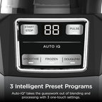 Ninja Blender, Compact Kitchen System, 1200W, 3 Functions for Smoothies, Dough & Frozen Drinks with Auto-IQ, 72-oz.* Blender Pitcher, 40-oz. Processor Bowl & 18-oz. Single-Serve Cup, Grey, AMZ493BRN