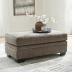 Signature Design by Ashley Stonemeade Upholstered Ottoman, Oversized Contemporary Footrest, 100% Polyester Chenille, Ideal for Living Room Seating, Nutmeg Brown, 44" W