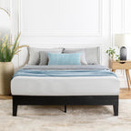 Mellow Naturalista Classic - 12 Inch Solid Wood Platform Bed with Wooden Slats, No Box Spring Needed, Easy Assembly, Queen, Pine