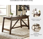 Signature Design by Ashley Baldridge Home Office Desk With Drawers, Rustic Industrial,Wood Construction, Smooth-Gliding Storage for Workspaces, Ideal for Home Offices, Brown