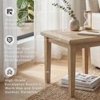 Signature Design by Ashley Gerianne Outdoor Square End Table with Slatting Styling and 5-Step Finishing Process, Eucalyptus Wood Frame, 22" High, Grayish Brown