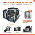 Crash-Tested Expandable Cat Backpack Carrier & Small Dog Car Seat | CPS Certified for Crash Protection & Safe Pet Travel.