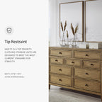 Signature Design by Ashley Sharlance Transitional 9-Drawer Dresser with Felt-Lined Top Drawers, Warm Brown
