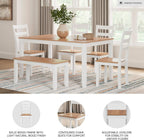 Signature Design by Ashley Gesthaven Solid Wood Frame Dining Chair, Set of 2, White/Natural