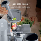 Ninja NeverClog Cold Press Juicer | Powerful Electric Slow Masticating Juicer with Pulp Control | XL Capacity | 24 oz. Juice Jug & 36 oz. Pulp Container | Dishwasher Safe | Gray | 150W | JC151SL