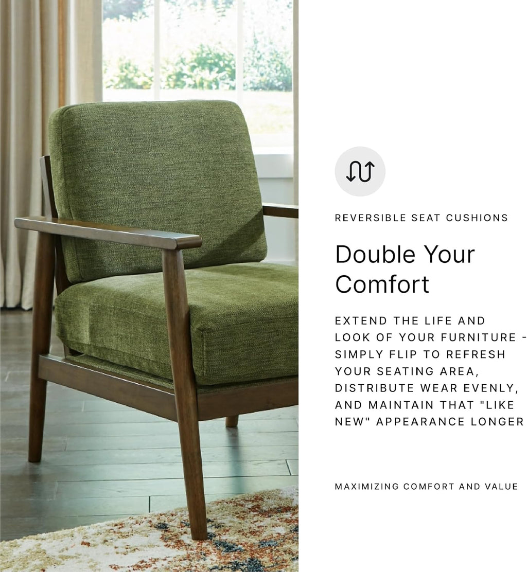 Signature Design by Ashley Bixler Mid-Century Modern Upholstered Showood Accent Chair, Green
