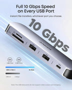 Anker Nano Laptop Docking Station Dual Monitor, 8-in-1 USB C Dock with 4K@60Hz HDMI, 10Gbps 1 USB-C, 2 USB-A, 85W PD, SD/TF Card Reader, for Dell,Lenovo, HP, and Windows Laptops (Charger Not Included)