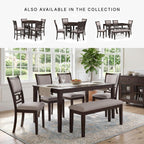 Signature Design by Ashley Langwest Dining Table Set for 6, Transitional 6-Piece Wood Kitchen Table and Chairs Set with Bench, Cushioned Seats, Cherry Brown