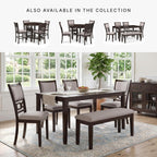 Signature Design by Ashley Langwest Dining Table Set for 6, Transitional 6-Piece Wood Kitchen Table and Chairs Set with Bench, Cushioned Seats, Cherry Brown