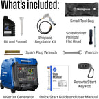Westinghouse 5000 Peak Watt Super Quiet Dual Fuel Portable Inverter Generator, Remote Electric Start, Gas & Propane Powered, RV Ready, CO Sensor, Parallel Capable