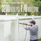 Westinghouse WPX3200e Electric Pressure Washer, 3200 Max PSI and 1.76 Max GPM, Universal Motor, Onboard Soap Tank, Spray Gun and Wand, 5 Nozzle Set, for Cars/Fences/Driveways/Homes/Patios/Furniture