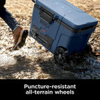 Ninja | Cooler | FrostVault 45QT Cooler with Wheels | Insulated with Temp Dry Storage Drawer | Keeps Ice Cold for Days | for the Beach, Camping, Picnics & More | Lakeshore Blue | FB245BL