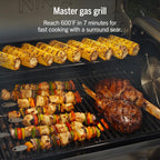 Ninja FlexFlame ProConnect Grill & Smoker | 5-in-1 Smart Cooking System | Electric & Propane | App-Connected | 3-Burner Digital Control | Roast, Griddle & Pizza Maker | Black/Gold | PG305