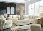 Signature Design by Ashley Lindyn Transitional Oval Tufted Upholstered Oversized Swivel Accent Chair, White