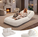Human Dog Bed, Lazy Sofa Couch, Plush Floor Gaming Chair,5 Adjustable Position, sit, Sleep, fold, Suit to Put in Bedroom, Living Room,Space Saving Design (Gray)