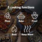 Ninja Artisan Electric Outdoor Pizza Oven with Stone | 12-inch Pizza in 3-minutes | 700F Max Temp | 5-in-1 Functionality – Pizza, Bake, Broil, Proof & Warm | Makes Full Meals | Gray | MO201