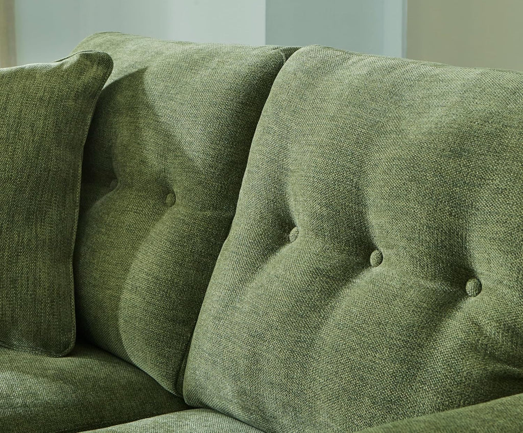 Signature Design by Ashley Bixler Sofa, No Assembly Required, Olive Green Chenille Upholstered 3-Seater Couch, Anti-Sag Platform Foundation, Button-Tufted Back, Living Room Furniture, 79 Inches