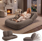 Human Dog Bed, Lazy Sofa Couch, Plush Floor Gaming Chair,5 Adjustable Position, sit, Sleep, fold, Suit to Put in Bedroom, Living Room,Space Saving Design (Gray)