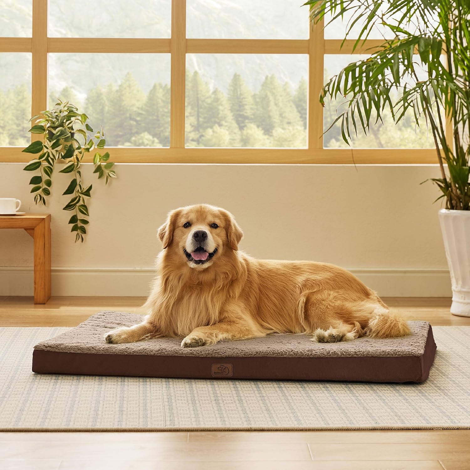 Bedsure Cooling Dog Bed for Crate, Large Breathable Pet Summer Bed, 35 Inch | Orthopedic Egg Crate Foam, Cold Summer Pad Mat, Non-Slip Bottom, Comfy Removable Washable Cover, For Pets Up to 50 lbs