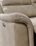Signature Design by Ashley Power Reclining Loveseat with Console, Next-Gen Durapella, Zero Gravity Mechanism, Easy to Clean Water Resistant Performance Fabric, Sand
