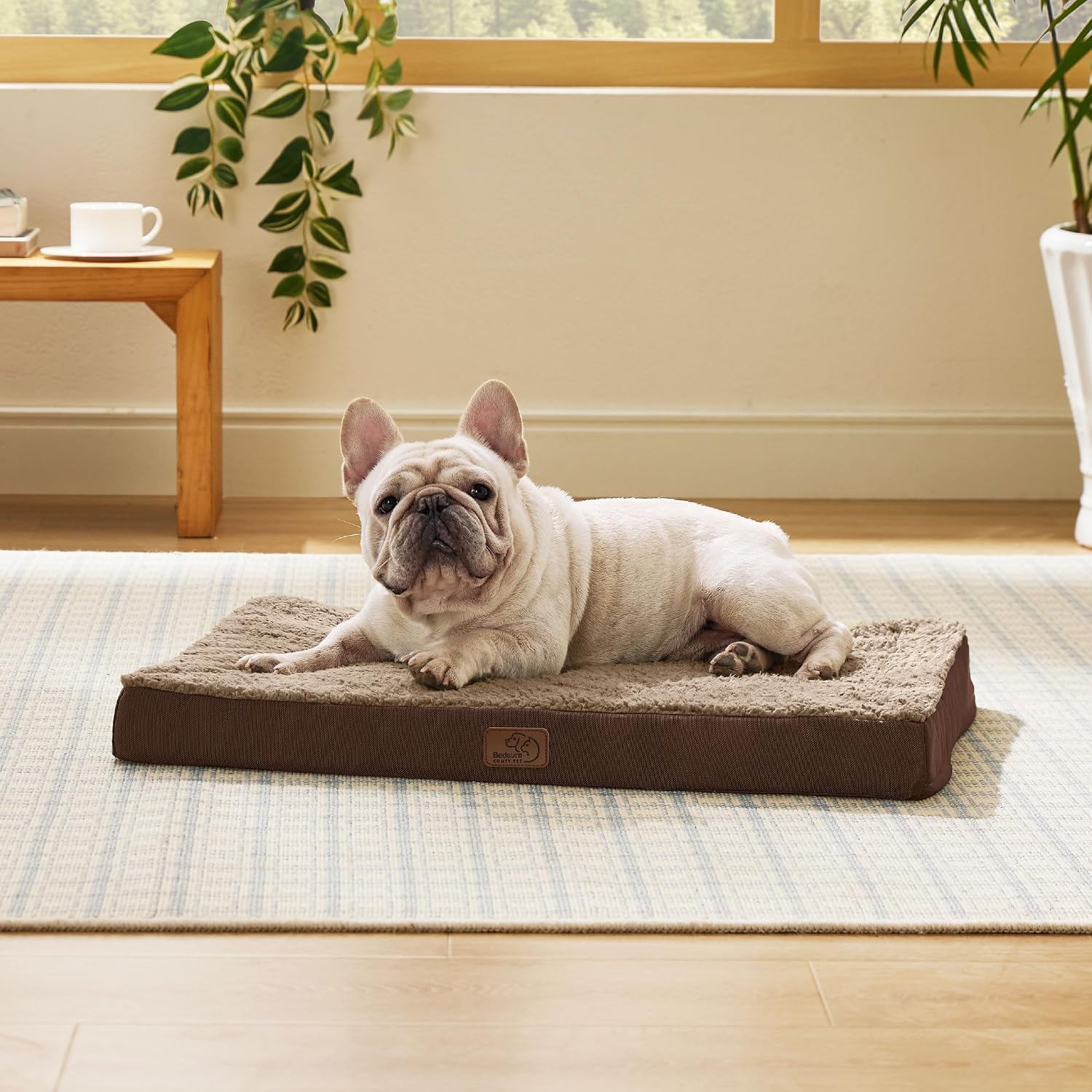 Bedsure Cooling Dog Bed for Crate, Large Breathable Pet Summer Bed, 35 Inch | Orthopedic Egg Crate Foam, Cold Summer Pad Mat, Non-Slip Bottom, Comfy Removable Washable Cover, For Pets Up to 50 lbs