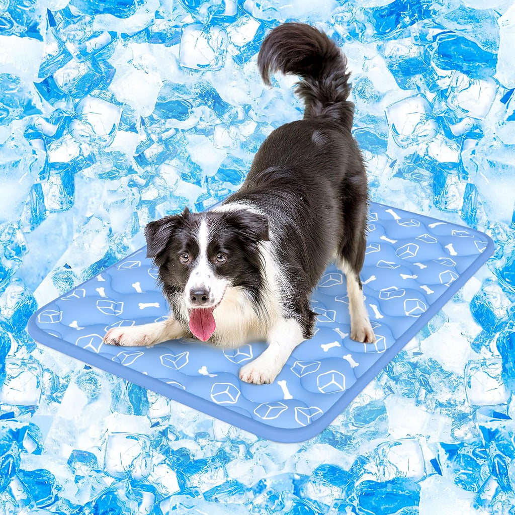 Rywell Dog Cooling Mat 2.0, Elegant Grey, 44"*32" Thick & Durable Cooling Mat for Extra Large Dogs, Extended Cooling with Waterproof & Color-Changing Arc-Chill Fiber (Q-Max>0.5), Ideal for Summer