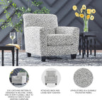 Signature Design By Ashley Hayesdale Modern Accent Chair with Removable Cushions and Tapered Legs, Black & Gray